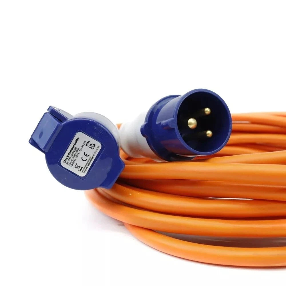 10m Mains Hook Up Lead Extension cable Heavy Duty 230v Caravan Motorhome Camper