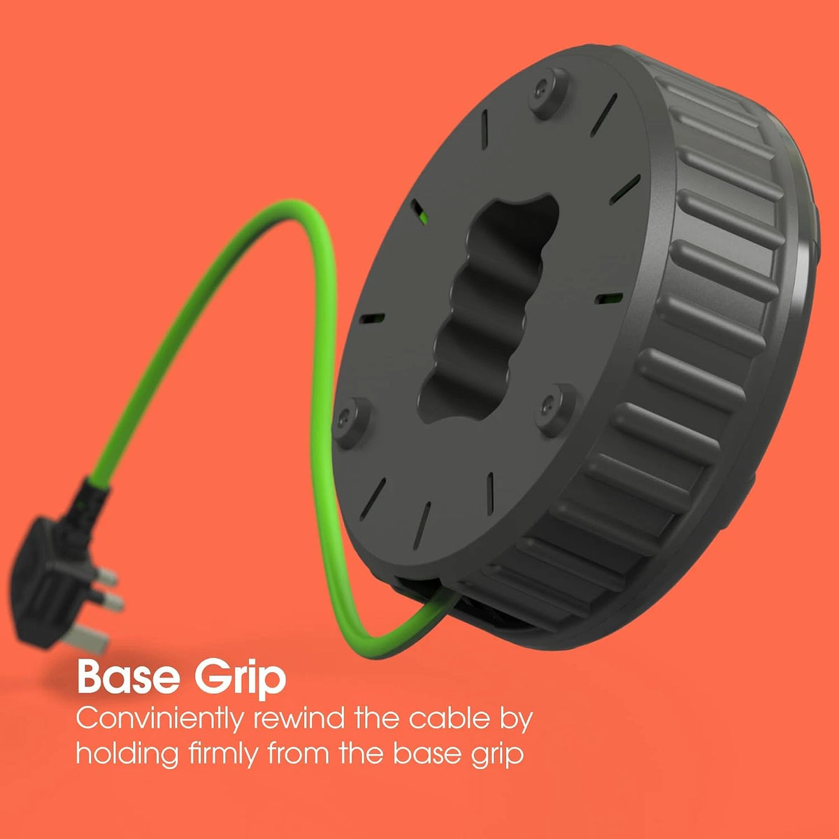 Extension Lead 10m Cable Reel, 4 Socket, 13A Thermal Cut-Out