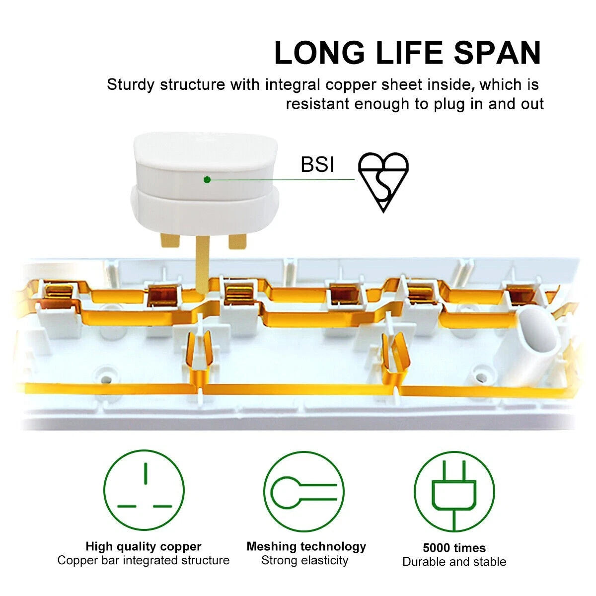 5m extension lead 4 Gang Way 13 Amp